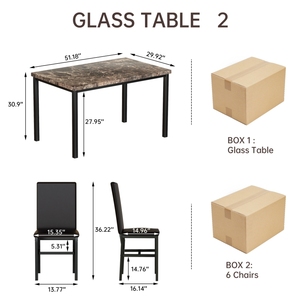 <span class=keywords><strong>โต๊ะ</strong></span><span class=keywords><strong>หินอ่อน</strong></span>ด้านบนบ้านเฟอร์นิเจอร์ร้านอาหาร<span class=keywords><strong>โต๊ะ</strong></span>รับประทานอาหารและหนัง PU เก้าอี้พ<span class=keywords><strong>นัก</strong></span><span class=keywords><strong>พิง</strong></span>ชุดโต๊ะรับประทานอาหารหรูหราชุดเก้าอี้ 6 ตัว - Product Image 6