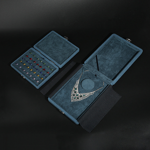 Weimei personalizado lujo microfibra pantalla embalaje joyero collar de perla collar grande joyero - Product Image 5