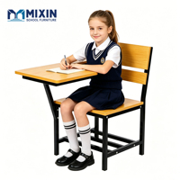 Nouvelle Arrivée Chaises d'école en bois pour étudiants, chaise individuelle avec tablette d'écriture, chaise de formation avec table intégrée pour les Philippines