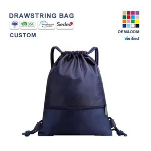 Polyester Fashion Promotional Gift Custom Printing Logo <b>Drawstring</b> <b>Backpack</b> Sport Gym Sack - Product Image 1