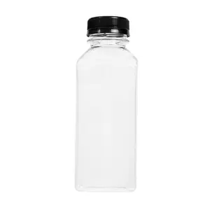 Manufacturer Customized LOGO 250/350/500ML Transparent Beverage Bottle Juice Milk Tea Water Bottle PET Food Grade Material