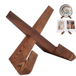 Wooden Recipe Holder Storage Base Multi Layer Phone <b>Tablet</b> <b>Stand</b> Kitchen Desktop Menu Rack Pine Material Geometry Design - Product Image 5
