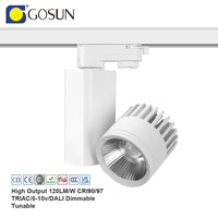 52W Anti-Glare LED Track Spot Light Design Commercial moderne Haute lumière pour les applications de centre commercial pour les magasins de vêtements COB en aluminium