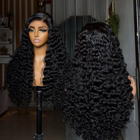 Perruque brésilienne HD Lace Frontal pré-plumée, ondulations profondes lâches, cheveux humains bruts, perruques Full Lace Front en cheveux humains pour femmes noires