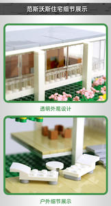 Farnsworth House-<span class=keywords><strong>Illinois</strong></span> América Paisaje Partícula pequeña ABS/PC Bloques de construcción ecológicos Construcción de modelos para niños - Product Image 4