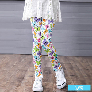 Leggings multicolores pour filles 2021, leggings doux pour filles, pantalon skinny à imprimé floral d'été pour filles, leggings pour enfants, vêtements pour enfants - Product Image 2