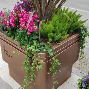 Fábrica direta Custom Alumínio Retangular Metal Planter Set Jardim ao ar livre Decorativo Pendurado Flor Contemporâneo Plant Pot