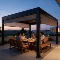 Extension de maison avec solarium à toit incliné moderne, toit en aluminium, polycarbonate résistant aux chocs, pergola de jardin extérieure