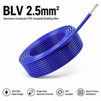 Fil électrique BLV 450/750V, conducteur en aluminium massif isolé en PVC, câble d'alimentation pour le câblage domestique et la construction