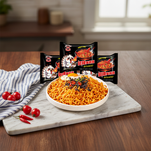 Muestra Gratis de Comida Coreana, 115g, Fideos Instantáneos de Pollo Picante Halal, Paquete a Granel, Harina de Trigo, Hechos a Mano, 32% de Grasa - Product Image 4