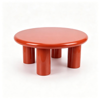 Table basse ronde en MDF terracotta