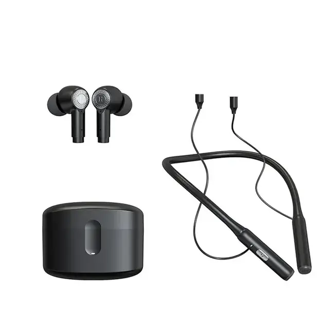 2023 Fabrik preis 2 in 1 ANC Rausch unterdrückung Bluetooth 5.3 Headset High Definition Klang qualität Halsband Ohrhörer Ohrhörer