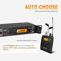 Système de Monitoring Intra-Auriculaire Sans Fil Gooermi EM10 UHF 10 Canaux Avec Émetteur et Récepteur pour Musiciens de Scène