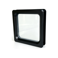 Fenêtre de vue à double vitrage avec cadre ABS pour porte industrielle, porte de garage, fenêtre d'observation à coins arrondis, taille personnalisée, étanche