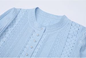 Aimeisi Nieuwe Fabriek Casual Lange Mouwen Klassiek Effen Kleur Gebreid Vest 2 Stuk Lange Rokken Sets Dames Tweedelige Rok Set - Product Image 5