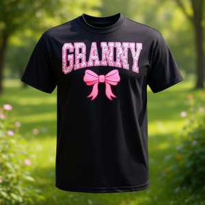 T-shirt à fleurs avec nœud Coquette rose Granny, chemise assortie pour femme - Product Image 3