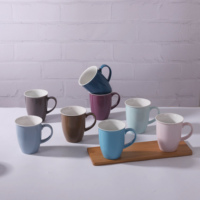 Ensemble de tasses à café 12oz en porcelaine céramique violet prune foncé couleur unie pour thé lait jus de chocolat chaud et tisane pour bureau