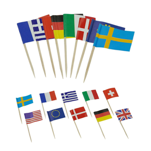 Bandierine Monouso in Legno per Tavolo, Personalizzate con Bandiere Nazionali USA, Francia, Germania, Miniature per <span class=keywords><strong>Compleanno</strong></span>, Produzione di Fabbrica - Product Image 4