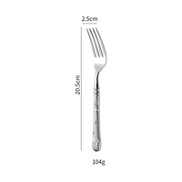 Ensemble en acier inoxydable, cuillère à dîner à manche martelé, fourchette, couteau de table dentelé et cuillère à dessert, ensemble de 4 ou 5 pièces
