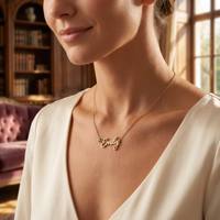 Collar con Nombre Personalizado y Piedra de Nacimiento, Colgante de Acero Inoxidable con Placa de Nombre, Chapado en Oro de 18K, Regalo de Joyería para Mujeres y Madres