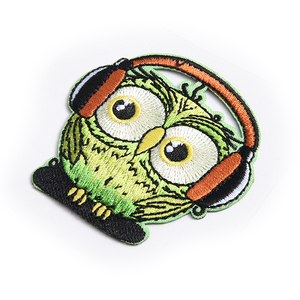 Tissu brodé personnalisé avec logo hibou mignon, vente en gros d'usine irrégulière - Product Image 1