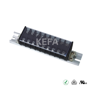 TD15-8.0 Copper & Plastic Screw <b>Terminal</b> 600V 15A Nickel Plated DIN Rail Connector Block - Product Image 2