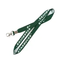 Ücretsiz Logo yeşil renk starbucks dokuma kordon özel yapılmış hatıra okul ofis kamera kimlik kartı askısı boyunluklar