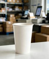 Gobelets en papier simple paroi enduits pour usage industriel, double revêtement PE, blancs, pour café glacé, jus, bubble tea, avec logo personnalisé, vente en gros
