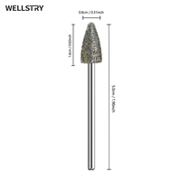 WELLSTRY Luxueuse fraise diamantée pour manucure et pédicure, 3/32 po, modèle WS-B67 avec logo personnalisé pour ponceuse à ongles électrique