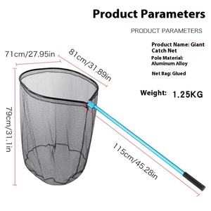 Gros extérieur en alliage d'aluminium à long manche grande pêche carpe poisson-chat filets d'atterrissage grand poisson épuisette - Product Image 6