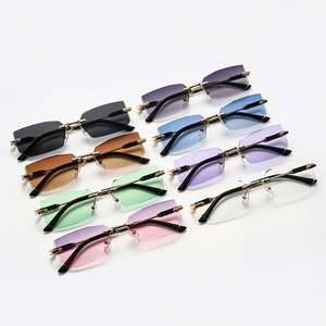 Lunettes de soleil carrées métalliques rétro personnalisées 2025 pour hommes et femmes, protection UV400, sans monture, pour hommes et femmes - Product Image 6