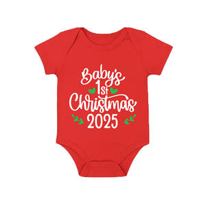 Vente en gros <span class=keywords><strong>de</strong></span> body pour nouveau-né 2025, <span class=keywords><strong>premier</strong></span> Noël, coton, une pièce, chapeau <span class=keywords><strong>de</strong></span> Père Noël et sac à double thème, 0-12 mois, OEM ODM - Product Image 4