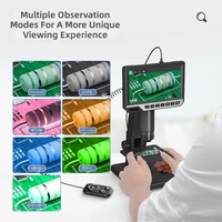 Microscope numérique à écran de 7 pouces, grossissement 2000X, double objectif, microscope électronique HD pour l'observation et la réparation de circuits