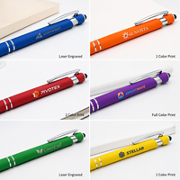 Stylo à bille en aluminium personnalisé avec logo promotionnel, stylo tactile pour téléphone portable, écran tactile, caoutchouc souple, corps en métal, stylo à bille