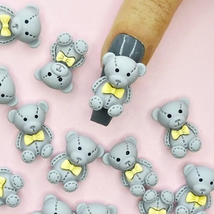 Adornos coloridos para decoración de <span class=keywords><strong>uñas</strong></span> en <span class=keywords><strong>3d</strong></span>, oso de resina <span class=keywords><strong>con</strong></span> pajarita, Kawaii - Product Image 3