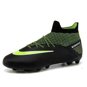 2022 nouvelles bottes de Football professionnelles à lacets Sport léger chaussures de Football en salle crampons légers confortables hommes chaussures de Football coupe haute