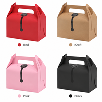 Boîte à gâteau personnalisée en carton ondulé rouge de qualité alimentaire, recyclable, avec revêtement UV et poignée, pour emballages de pâtisserie et cadeaux de fête