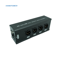 4 saluran Audio DMX XLR 6.35mm untuk RJ45 kabel jaringan Extender Splitter XLR tahap kotak