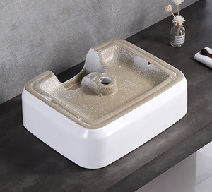 Lavabo salle de bains rectangulaire en céramique, lave-<span class=keywords><strong>main</strong></span>, sacs de salle de bains, comptoir, <span class=keywords><strong>lavage</strong></span> à la <span class=keywords><strong>main</strong></span>, avec trou de robinet, nouveau 2020 - Product Image 4