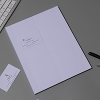 Cartes de visite vierges imprimables, papier cartonné perforé pour imprimantes jet d'encre et laser, 10 cartes par feuille - (Blanc)
