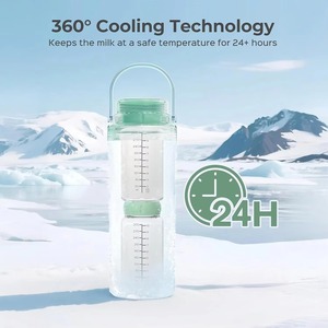 Sac isotherme de <span class=keywords><strong>lait</strong></span> maternel Portable léger pour les mamans qui travaillent voyage double chauffe-biberon bol pratique tiroir de rangement toilette - Product Image 3