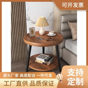 Shou Shang Marble Coffee <b>Table</b> Round With <b>Storage</b> Shelf For Living Room Bedroom Balcony <b>Side</b> <b>Table</b> - Product Image 2