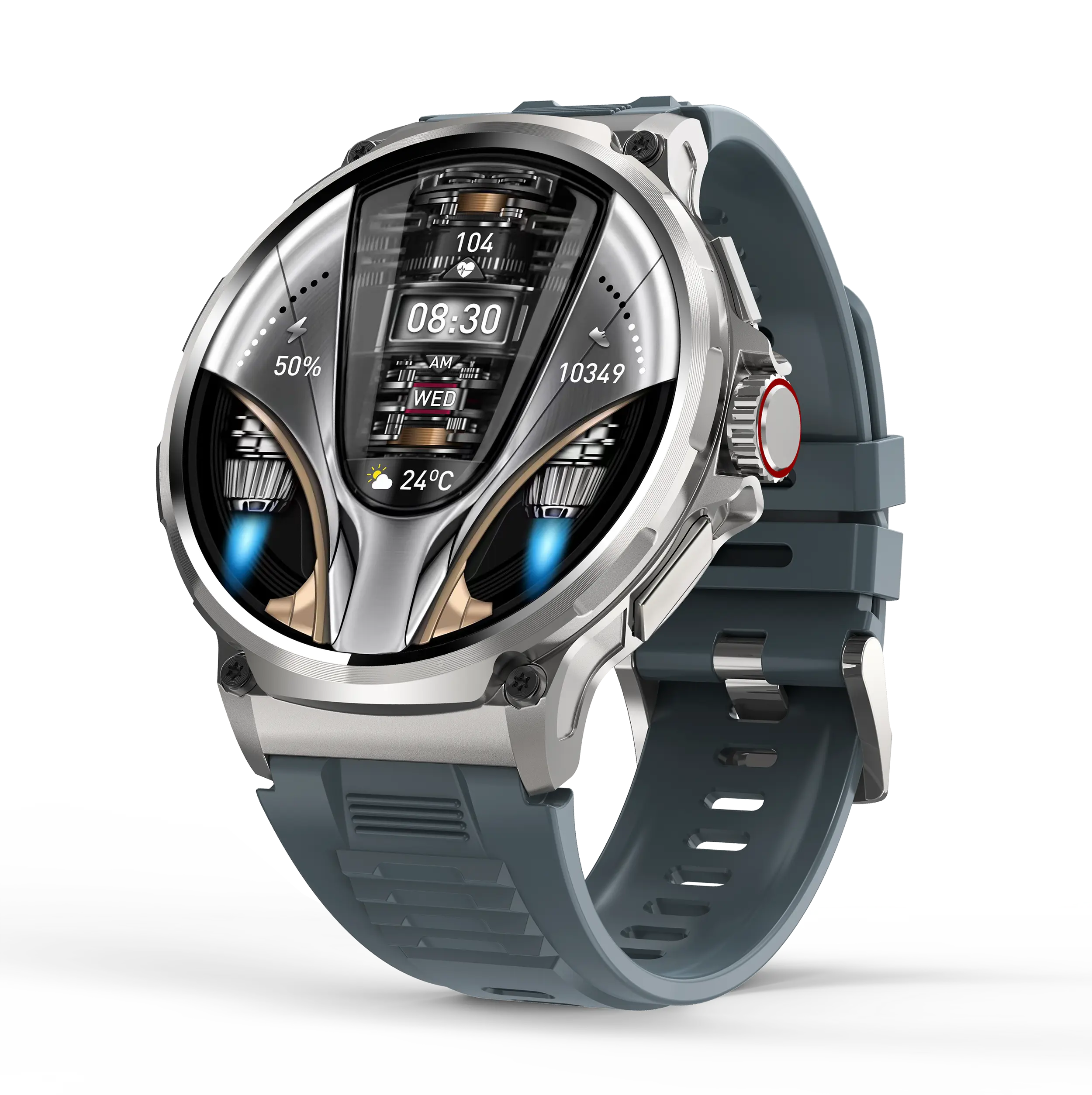 2024 1.85 ''grand écran SV69 montre intelligente 710mah batterie de grande capacité Ruuged sports tactiques de plein air Smartwatch pour hommes