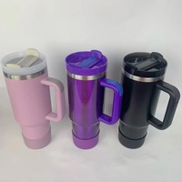 2024 RTS versi kedua 40oz Tumbler dengan pegangan tahan bocor tutup 12 warna petualangan luar ruangan perjalanan luar ruangan