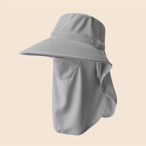 UV Protection Bucket <b>Hat</b> with Neck Flap Mask Large Brim Breathable Mesh for Outdoor <b>Summer</b> Use Female Casual Style - Product Image 3