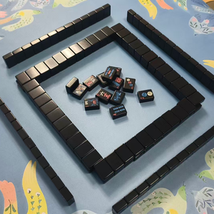 Luxury Custom High Quality Modern American Mahjong Set-Portable 166pcs 1.18" Black Melamine Tiles for <b>Entertainment</b> - Product Image 3