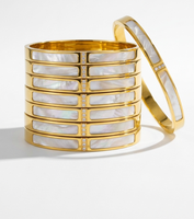 Edelstahl 18K Vergoldet Wasserdichtes Hypoallergenes CZ Stapelbares Armreif-Armband für Damen Modeschmuck Großhandel