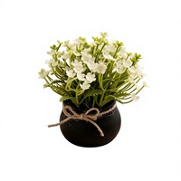 Mini fleurs artificielles en pot, 1 pièce, petit pot en plastique, décoration intérieure pour la maison, le bureau, la salle de bain, style ferme