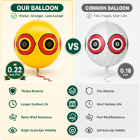 Ballon répulsif pour oiseaux en PVC de 40 cm, réfléchissant, effet œil de prédateur, pour jardin, ferme, verger