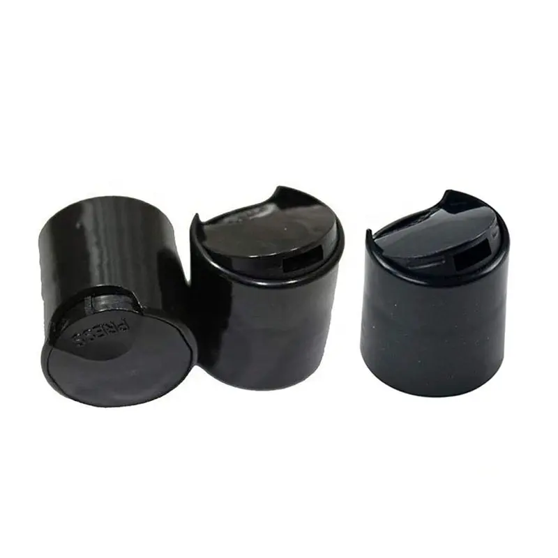 18mm 20mm 24mm PP black white press cap ,flip top disc top cap lid for cosmetic packaging